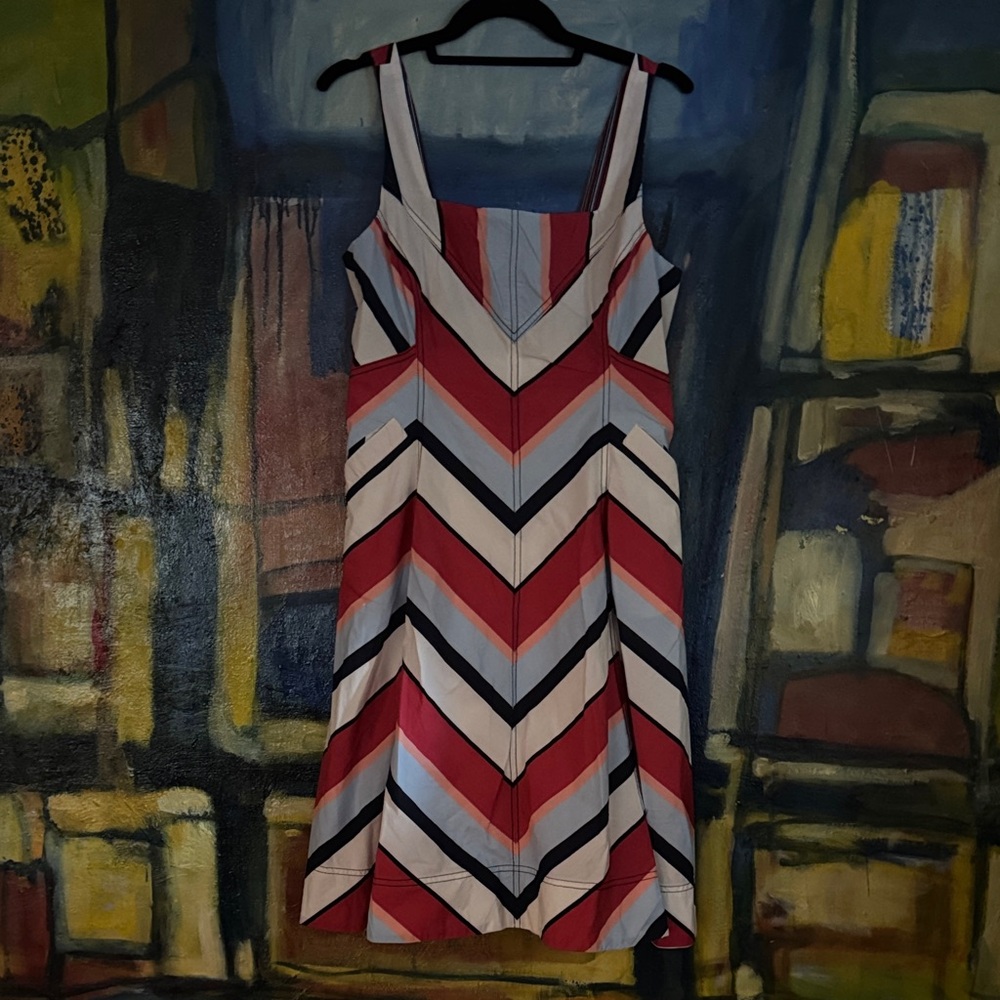 Maeve for Anthropologie Sara Chevron Mini Dress SIZE 6P